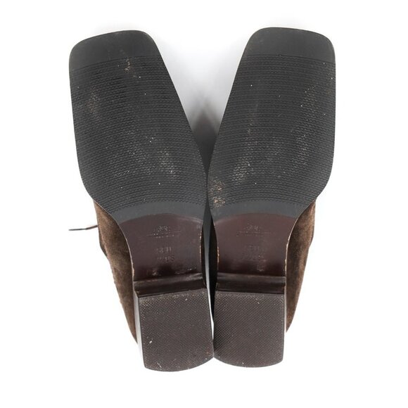 BALLY Valisa Retro 90s Square Toe Dark Brown Suede Lace-up Oxford Shoes - Picture 9 of 11